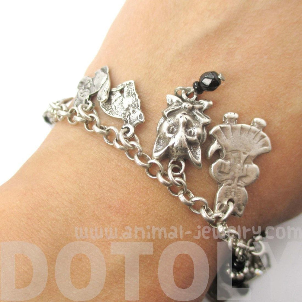 Buy Cat Charm Bracelet, Silver Charm Bracelet, 13 Online in India - Etsy